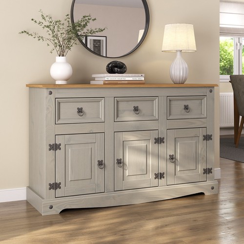 Sideboard corona grau türig - grau, 3-türig